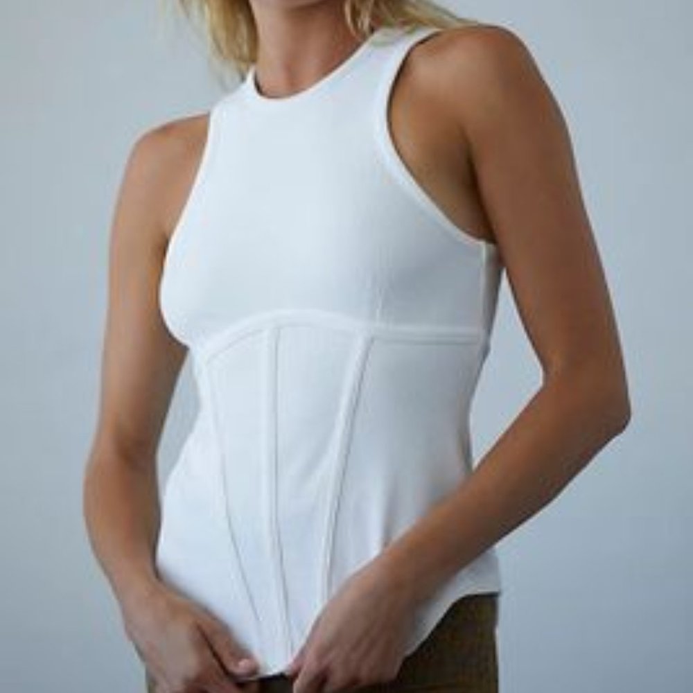 Free People Headstart Tank Top Corset Top Movement Large